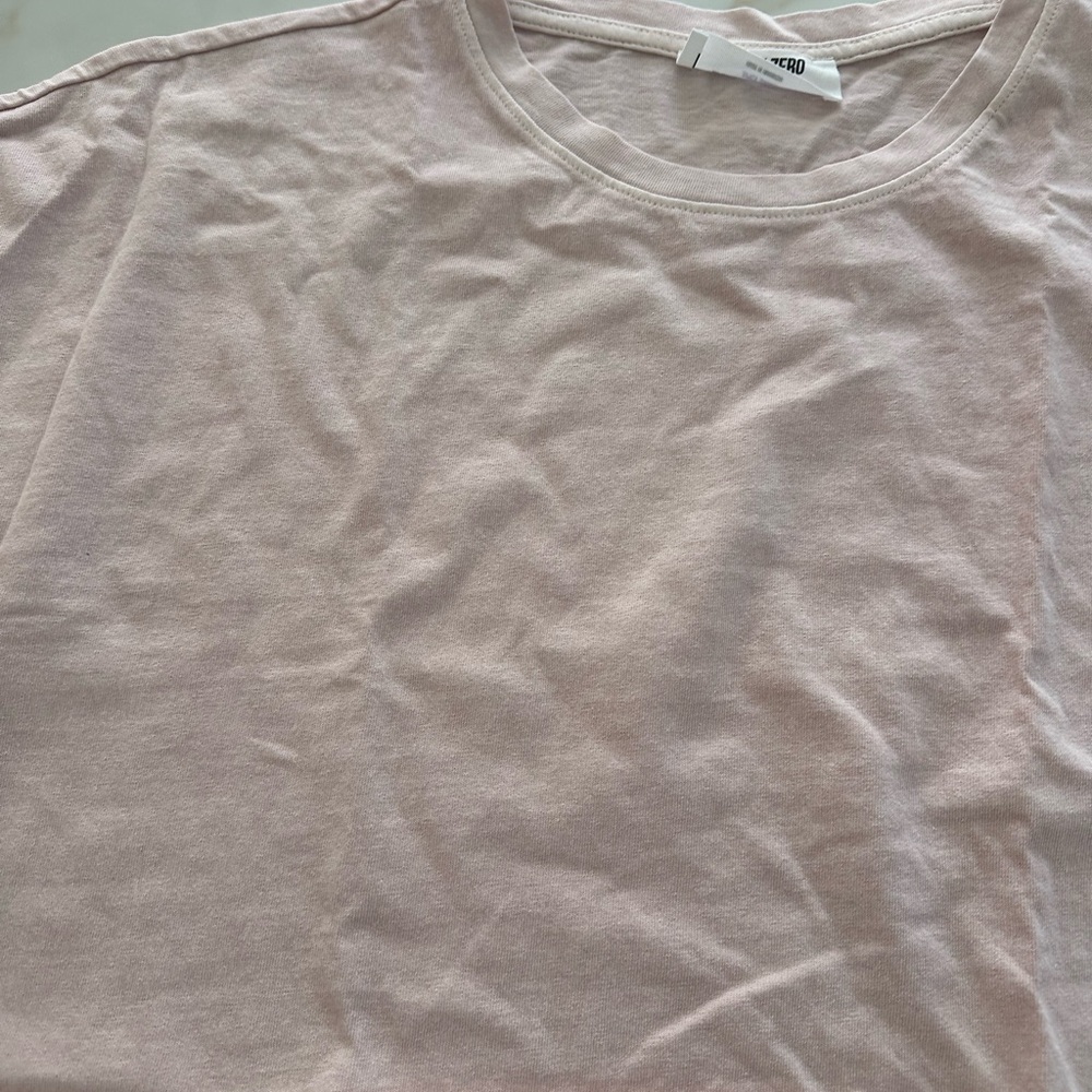 Double Zero Pink Boxy Crop T-Shirt Short Sleeve size M - Picture 4 of 8
